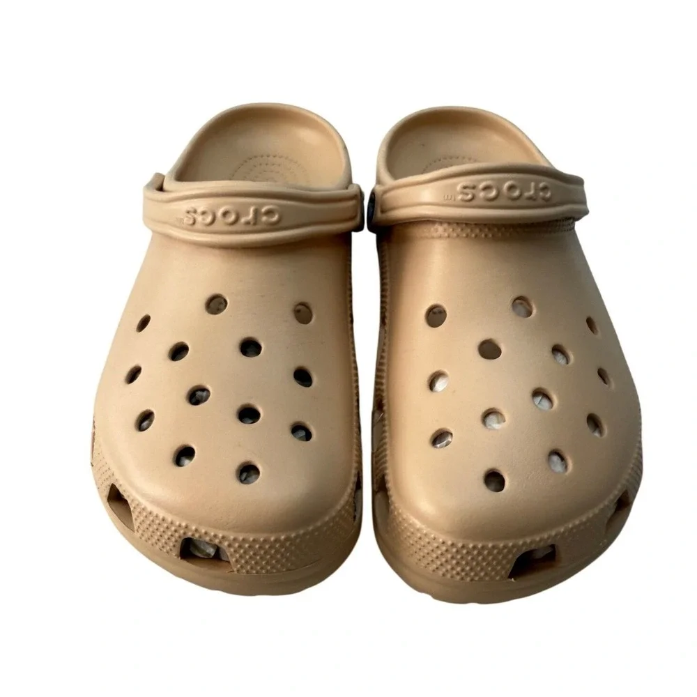 Crocs Classic Clog Tan Beige Mens 10 Womens 12 Slip On Shoes 10001-2DS‎ NEW